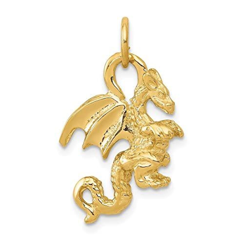 10k Yellow Gold Solid Polished 3-Dimensional Drag… - image 5